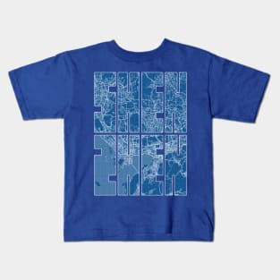 Shenzhen, Guangdong, China City Map Typography - Blueprint Kids T-Shirt